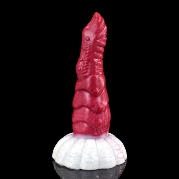 Fantasy Monster Alien Anal Dildo in Burgundy Marbling - 7.87 Inches