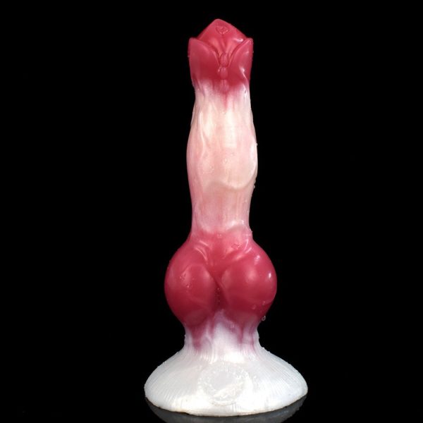 Fantasy Animal Wolf Knot Dildo in Burgundy Marbling - 8.03 Inches